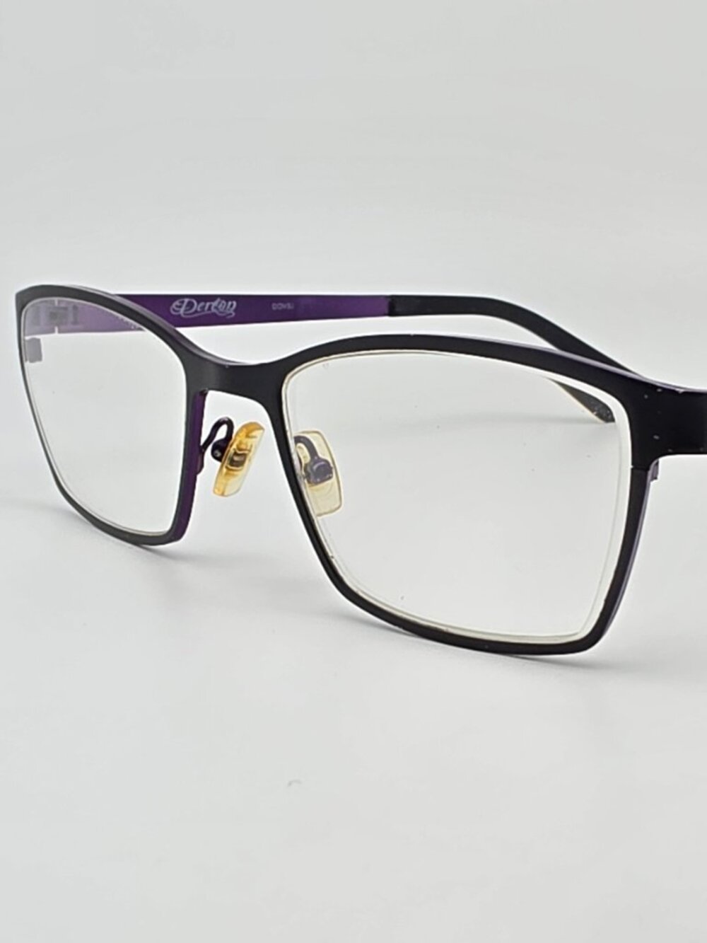Dereon Dov52 Matte Black on Matte Purple Eyeglasses Frame 54-19-140